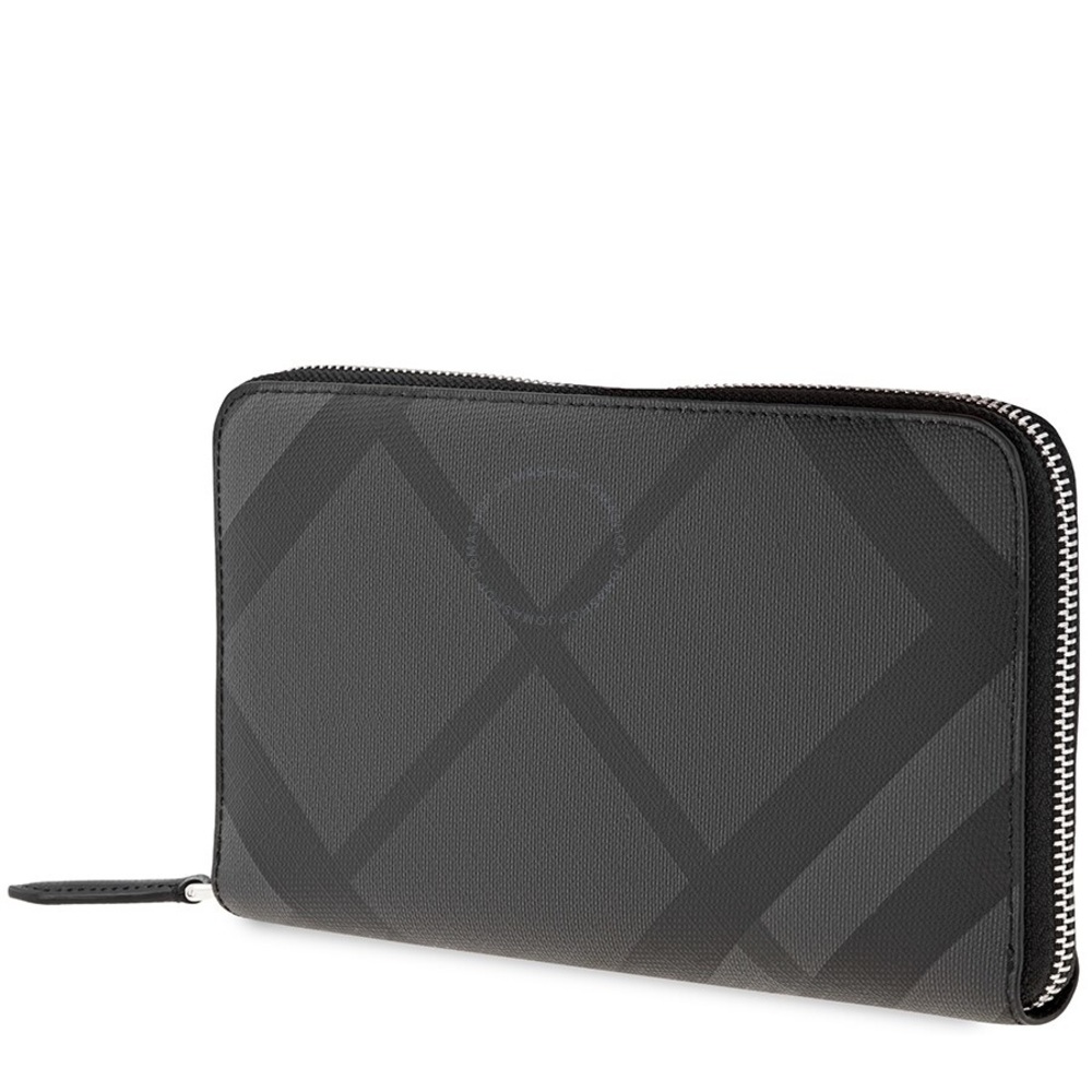 Zip Around Wallet London Check Charcoal
